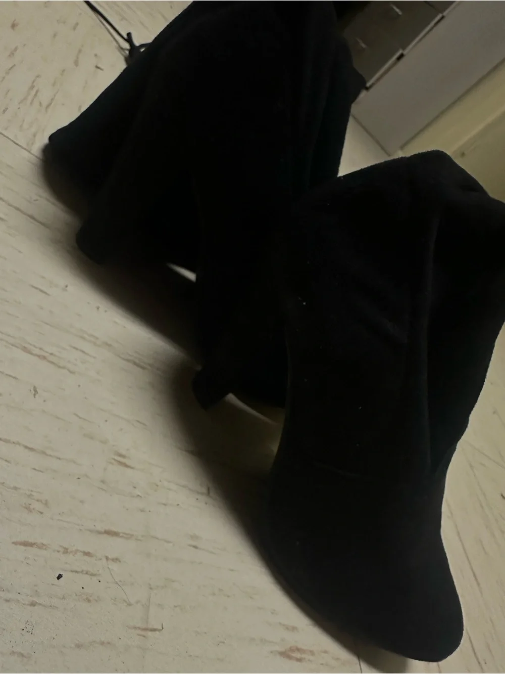 a.n.a Black Over-the-Knee Stretch Tie-Top Boots